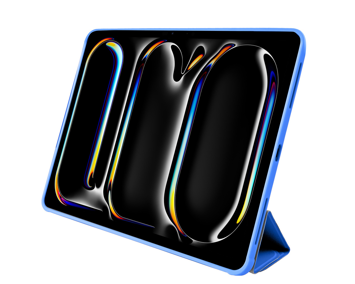 Pomologic - BookFold Clear till iPad Pro 13 (M4/M5) - Clear/Blå