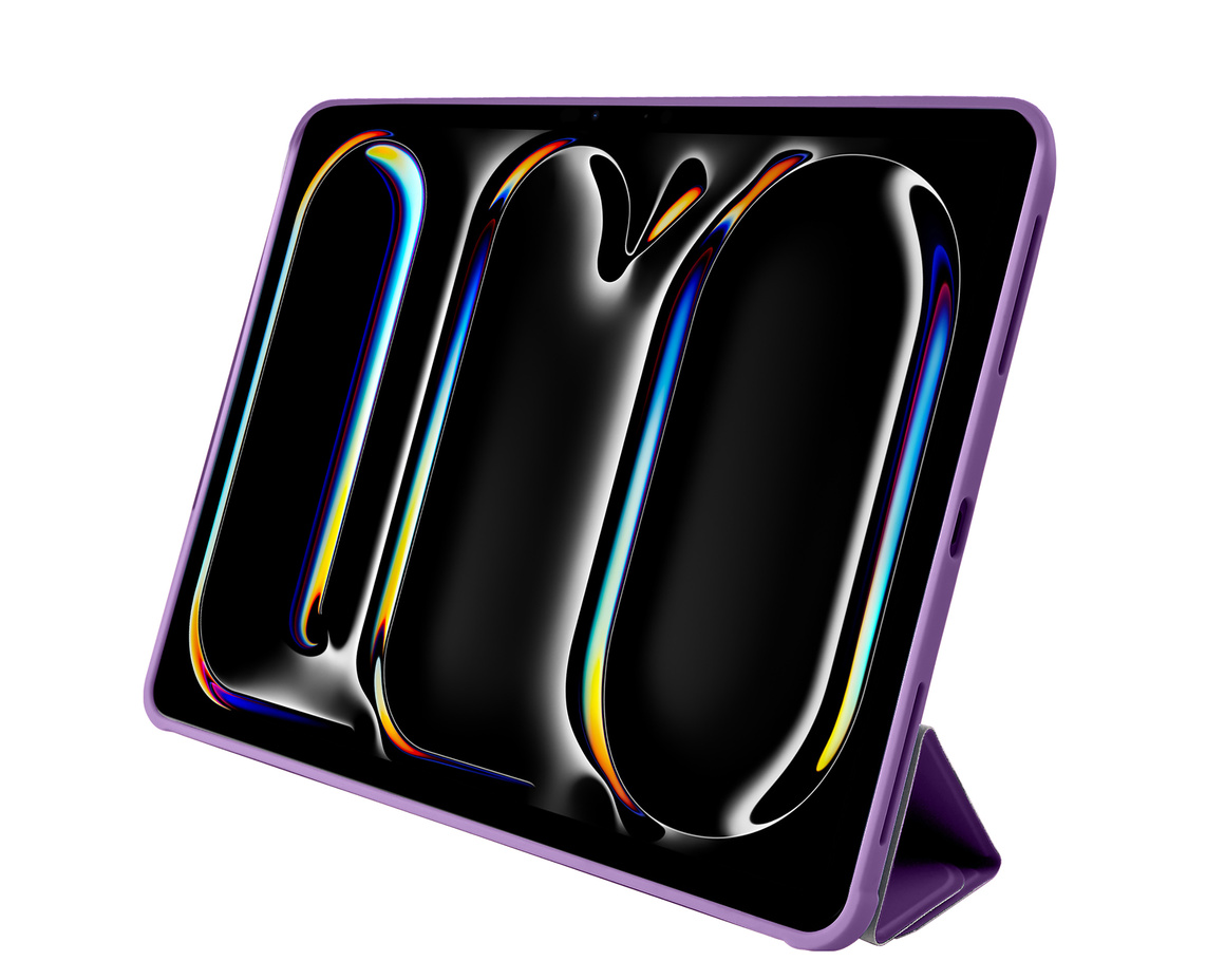 Pomologic - BookFold Clear till iPad Pro 13 (M4/M5) - Clear/Lila