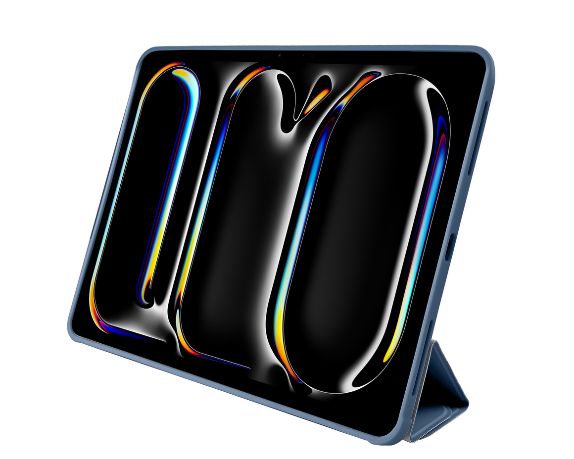 Pomologic - BookFold Clear till iPad Pro 11 (M4/M5) - Clear/Marinblå