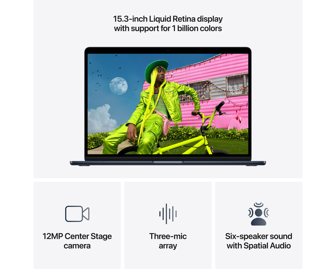 MacBook Air 13 M5, 10-core CPU,8-core GPU/16GB/512GB  -  midnatt