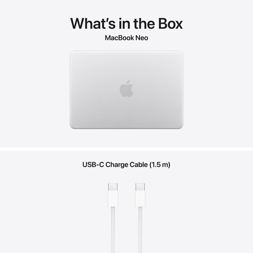 MacBook Neo silver 512 GB Magic Keyboard med Touch ID