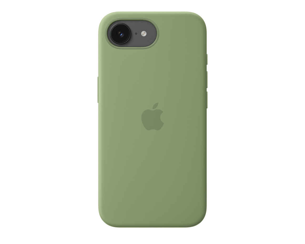Apple iPhone 17e Silikonskal med MagSafe ljus mossa