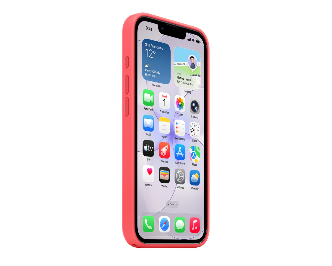 Apple iPhone 17e Silikonskal med MagSafe klar guava