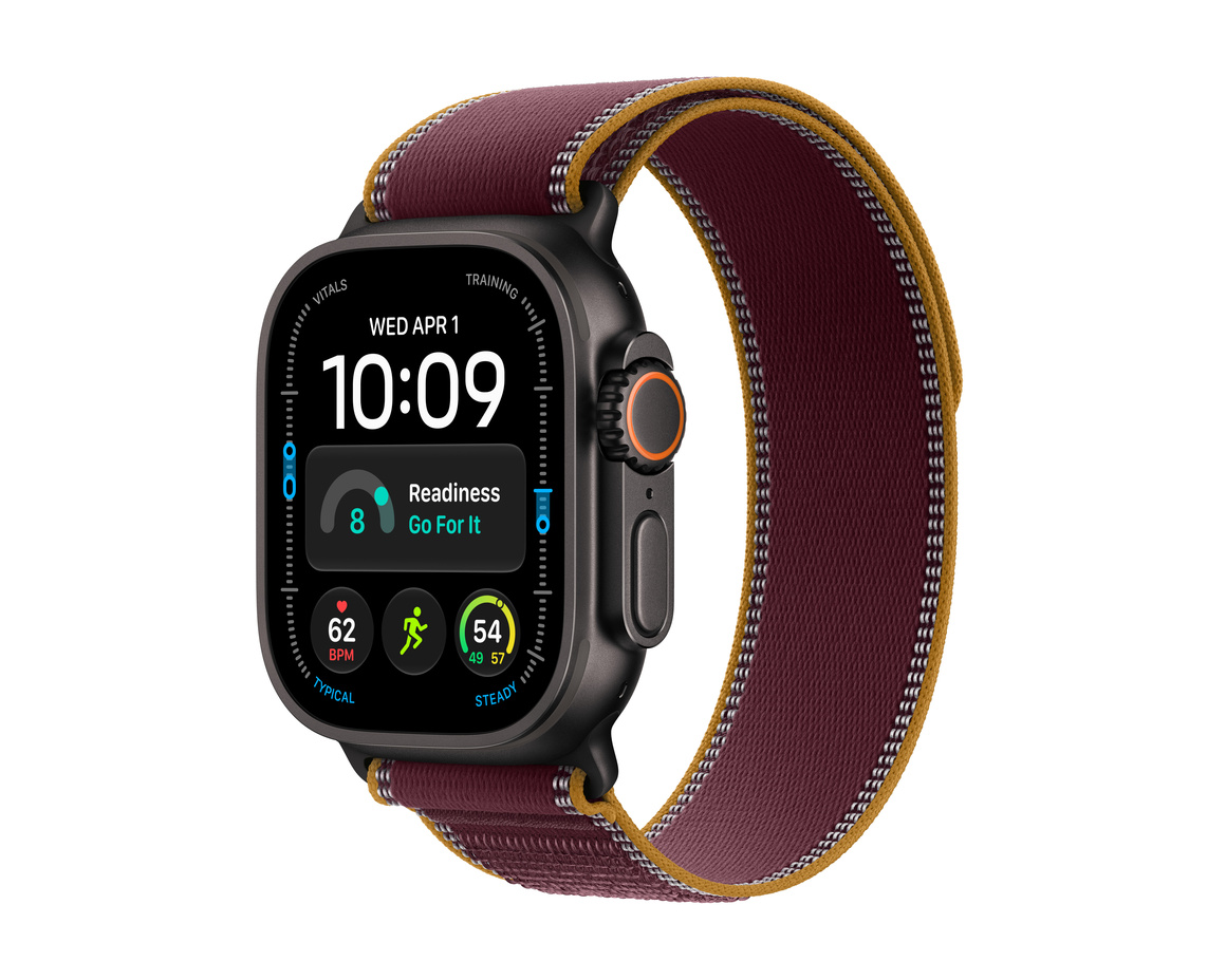 Apple Watch Ultra 4 GPS + Cellular 49mm med Terrängloop Burgundy M/L