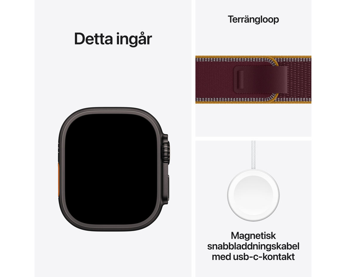 Apple Watch Ultra 4 GPS + Cellular 49mm med Terrängloop Burgundy M/L