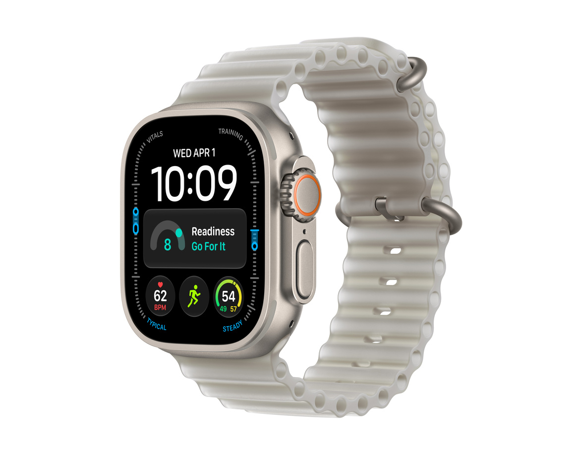 Apple Watch Ultra 4 GPS + Cellular 49mm med Ocean Band Genomlyst grå