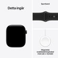 Apple Watch Series 12 Aluminium med Sportband Svart 42mm GPS M/L