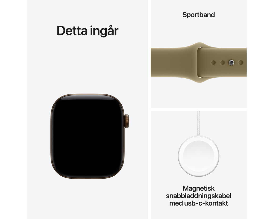 Apple Watch Series 12 Aluminium med Sportband Mörk Brons 42mm GPS - Cellular S/M