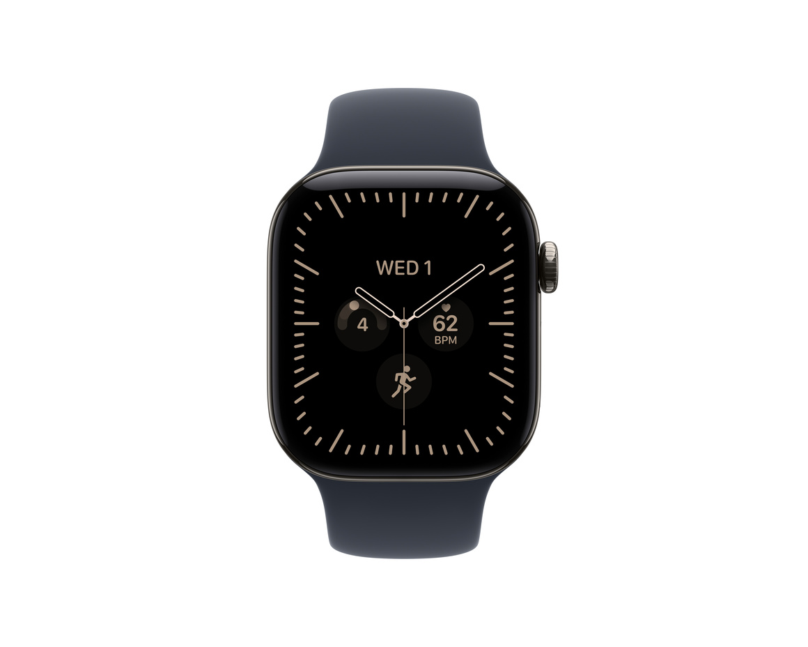 Apple Watch Series 12 Titan Cellular med Sportband Naturlig 42mm S/M