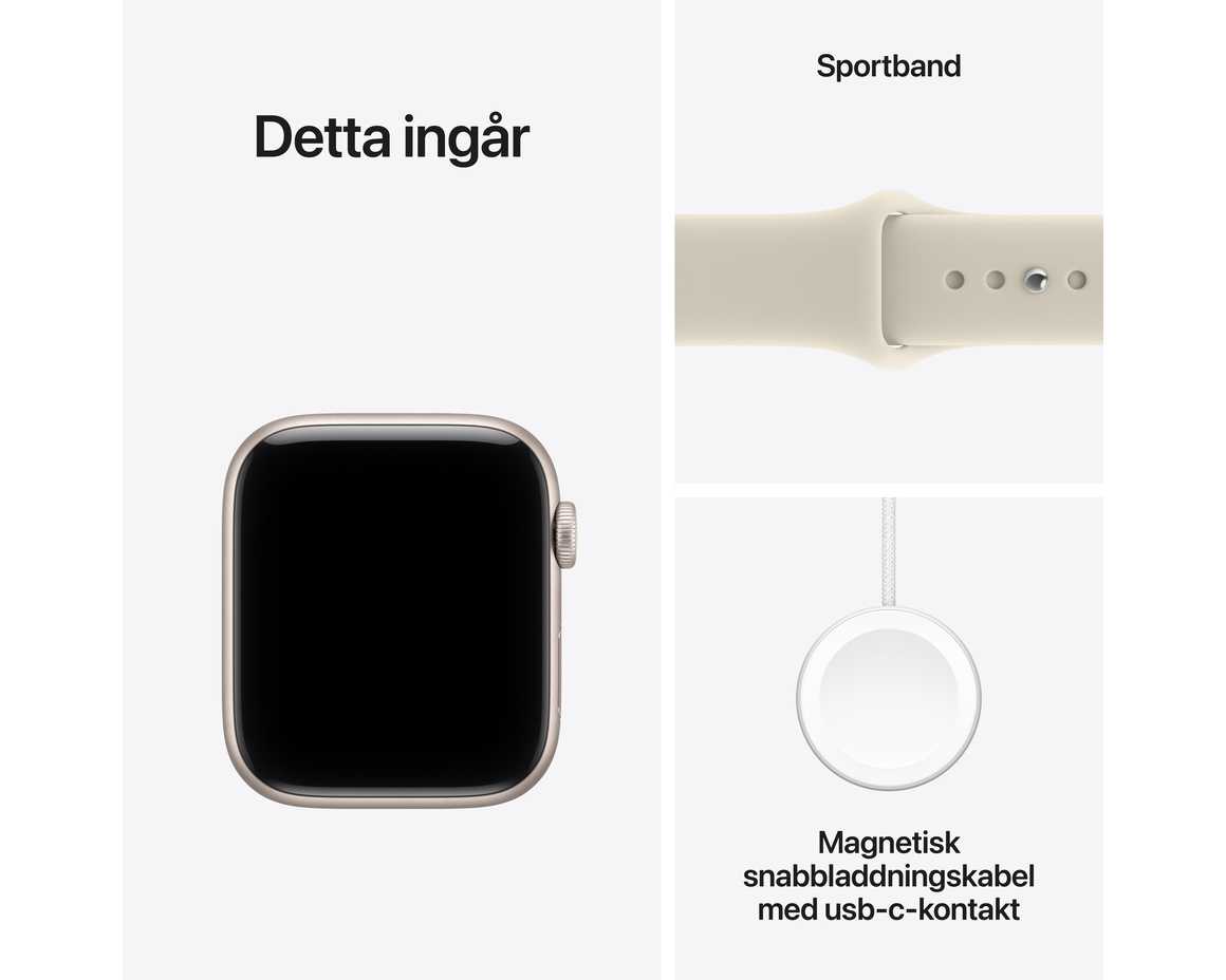 Apple Watch SE 3 GPS + Cellular 40mm Starlight Aluminium Case with Sand Sport Band - S/M