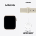 Apple Watch SE 3 GPS + Cellular 40mm Starlight Aluminium Case with Sand Sport Band - S/M