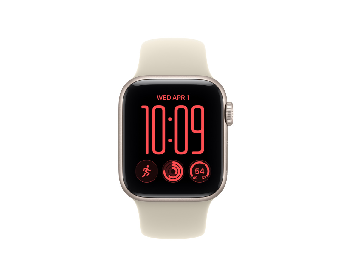 Apple Watch SE 3 GPS 40mm Starlight Aluminium Case with Sand Sport Band - S/M