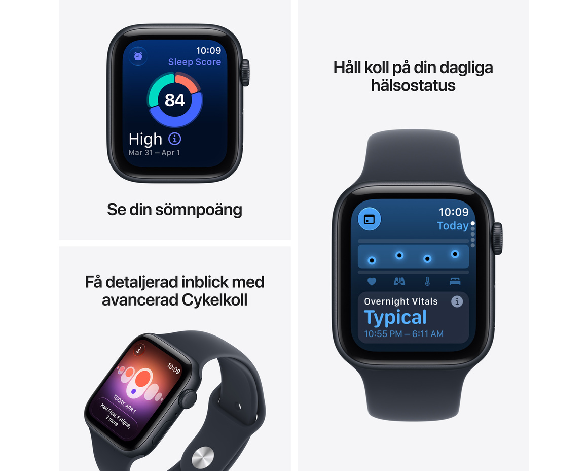 Apple Watch SE 3 GPS 44mm Starlight Aluminium Case with Sand Sport Band - S/M